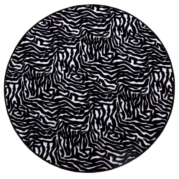 Furnish My Place Animal Print Rug - 9 ft. Round, Zebra Migrant Beauty, Nylon Rug for Patio, Garden, Hallway, Living Room