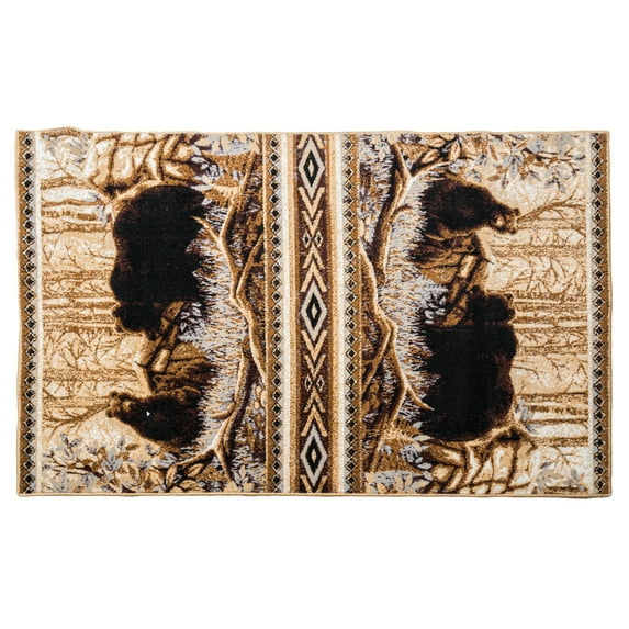 Furnishmyplace Furnish My Place Bear Lodge Rug - Multicolor, Cabin Rug 5'x8'