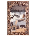 thumbnail image 1 of Furnish My Place Beige Cabin Rug - 3 ft. 6 in. x 5 ft. 6 in., Multicolor, Lodge Rug with Mountain, Deer, Snow Print, Bedroom, Living Rooms, 1 of 10