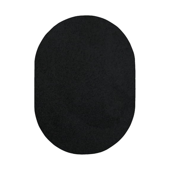 Furnish My Place Black 2' x 12' Oval Solid Color Rug Made In Usa