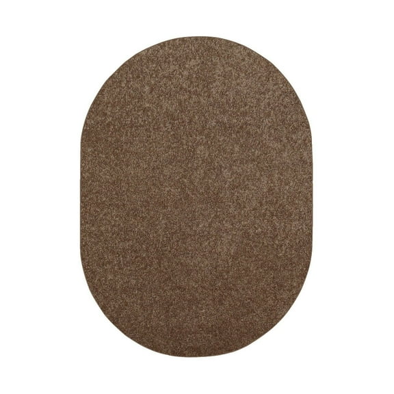 Furnish My Place Brown 3' x 34' Oval Solid Color Rug Made In Usa, Machine Made, Bedroom