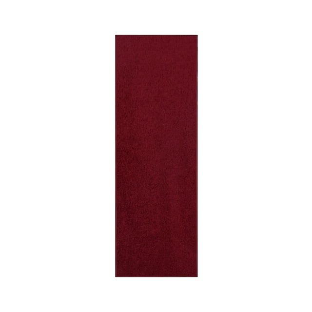 Furnish My Place Burgundy 2' x 26' Solid Color Rug Runner, Made In Usa, Living Room, Indoor
