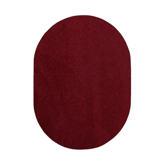 Furnish My Place Burgundy 3' x 8' Oval Solid Color Rug Made In Usa