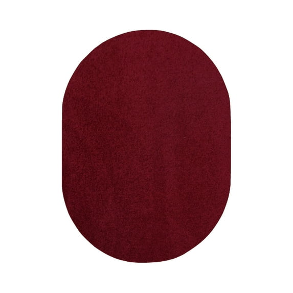 Furnish My Place Burgundy 4' x 24' Oval Solid Color Rug Made In Usa