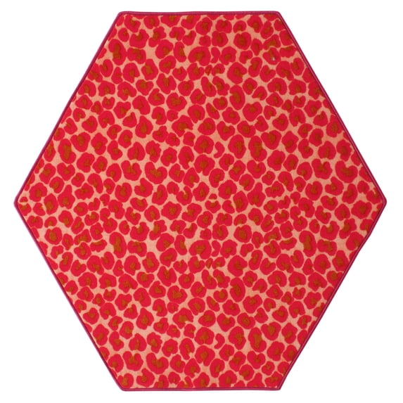 Furnishmyplace Cheetah Big Cat Area Rug for Living Room, Dining Room, Kids 12' Hexagon - Oxford Blue