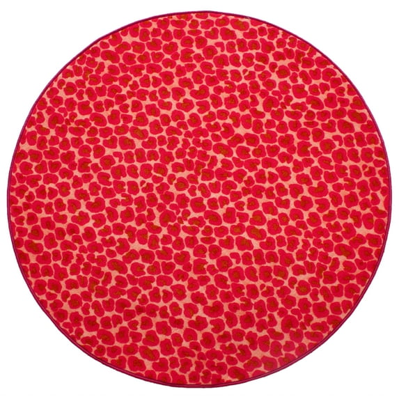 Furnishmyplace Cheetah Big Cat Area Rug for Living Room, Dining Room, Kids 3' Round - Oxford Blue