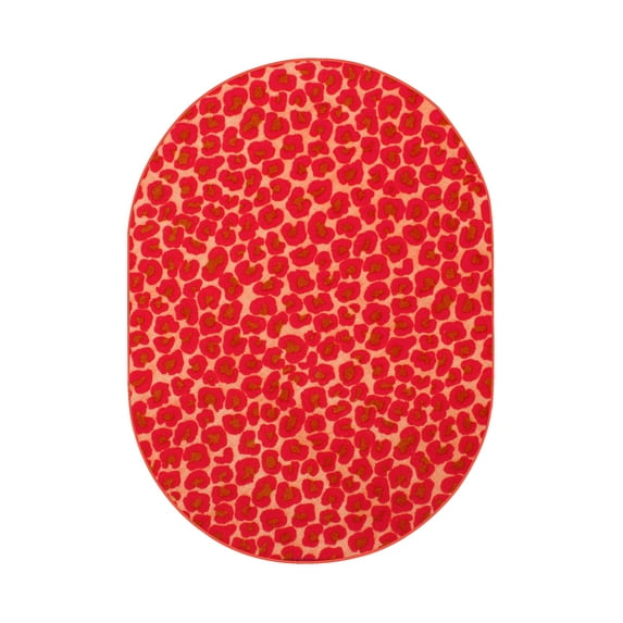 Furnishmyplace Cheetah Big Cat Area Rug for Living Room, Dining Room, Kids 5' x 7' Oval - Oxford Blue