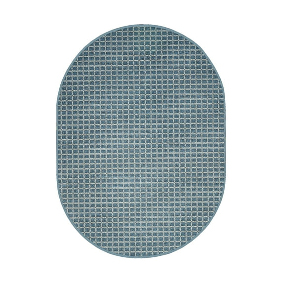 Furnish My Place Corner Indoor/Outdoor Commercial Color Rug - Navy, 3' x 5' Oval, Pet and Kids Friendly Rug. Made in USA, Oval, Area Rugs Great for Kids, Pets, Event, Wedding