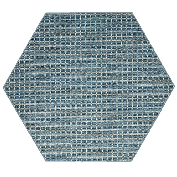 Furnish My Place Corner Indoor/Outdoor Commercial Color Rug - Navy, 4' Hexagon, Pet and Kids Friendly Rug. Made in USA, Hexagon, Area Rugs Great for Kids, Pets, Event, Wedding