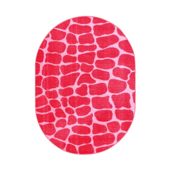 Furnishmyplace Crocodile Pink Area Rug for Living Room, Dining Room, Kids 12' x 18' Oval - Oxford Blue