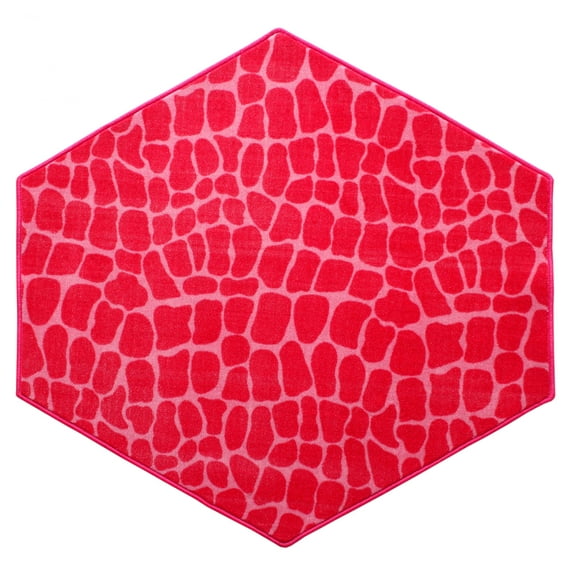 Furnishmyplace Crocodile Pink Area Rug for Living Room, Dining Room, Kids 8' Hexagon - Oxford Blue