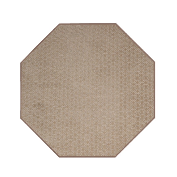 Furnish My Place Custom Valid Rug - 4 ft., Octagon, Brown, Floor Rug for Patio, Garden, Hallway, Living Room