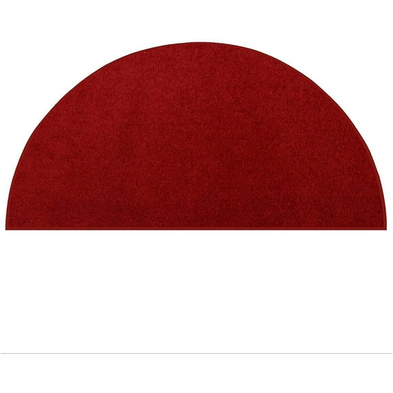Furnish My Place DC Custom Rug - 24" x 48" Half Round, Red, Indoor Rug for Bedrooms, Hallways, Living Rooms