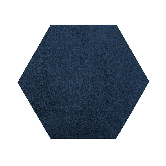 Furnish My Place DC Custom Rug - 4 ft. Hexagon, Navy, Indoor Rug for Bedrooms, Hallways, Living Rooms
