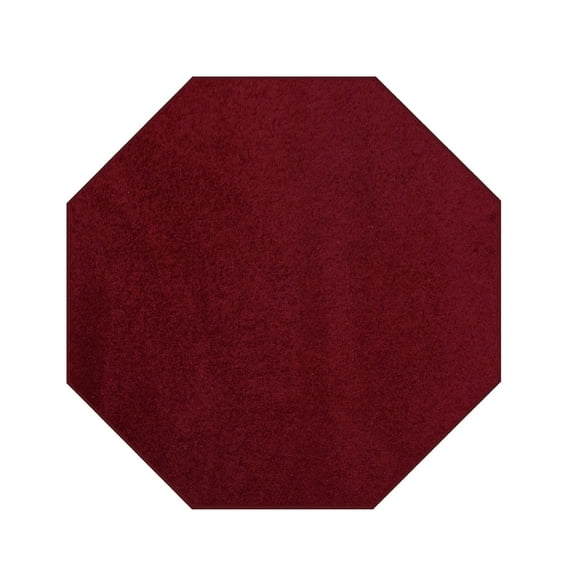 Furnish My Place DC Custom Rug - 4 ft. Octagon, Burgundy, Indoor Rug for Bedrooms, Hallways, Living Rooms