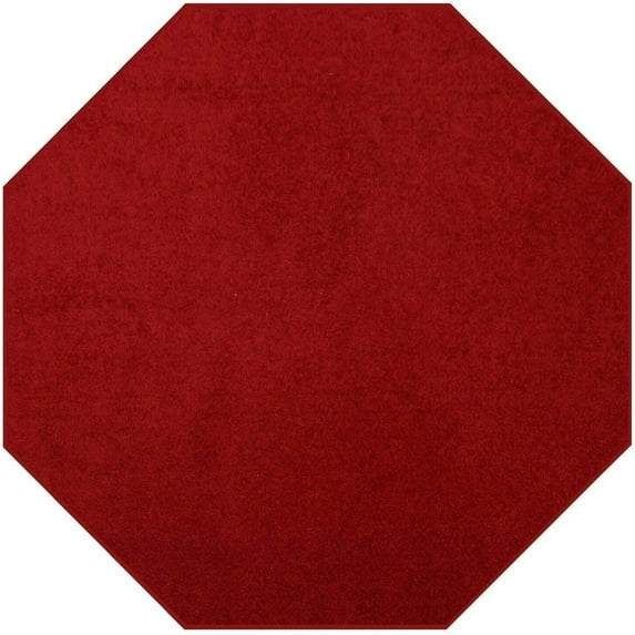 Furnish My Place DC Custom Rug - 5 ft. Octagon, Red, Indoor Rug for Bedrooms, Hallways, Living Rooms