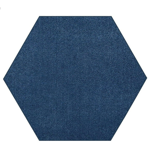 Furnish My Place DC Custom Rug - 7 ft. Hexagon, Royal Blue, Indoor Rug for Bedrooms, Hallways, Living Rooms