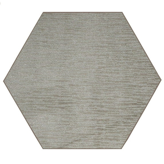 Furnish My Place Easy Fit Rug - 5 ft., Hexagon, Brown, Custom Floor Rug for Living Rooms, Bedrooms, Hallways