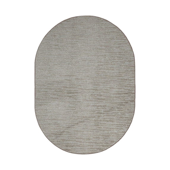 Furnish My Place Easy Fit Rug - 6 ft. x 8 ft., Oval, Brown, Custom Floor Rug for Living Rooms, Bedrooms, Hallways