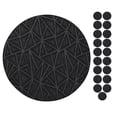 thumbnail image 1 of Furnish My Place Geometrical Pattern Indoor/Outdoor Refine Black Rug, Abstract Area Rug, Doorway Mat, Contemporary Rug for Living Room, Entryway, Made in USA, 18" Round - Set of 20, 1 of 5