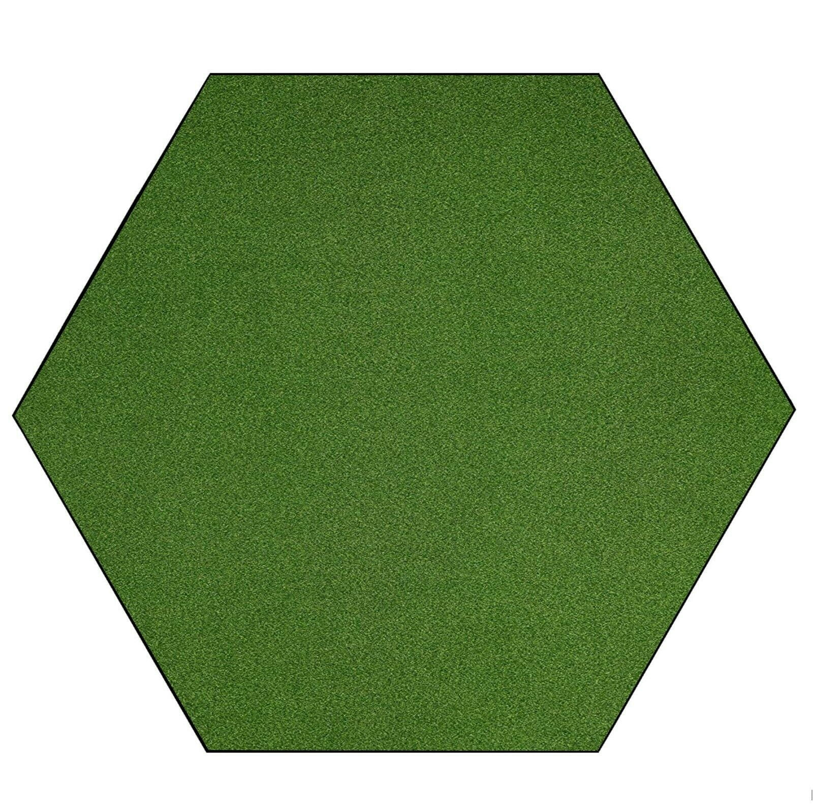 Furnish My Place Green Turf Artificial Grass 7' Hexagon Indoor/Outdoor ...