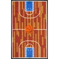 thumbnail image 1 of Furnish My Place Indoor Area Rug for kids - 3 ft. 3 in. x 5 ft., Rust, Basketball Rug with Jute Backing, 1 of 1