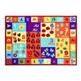 thumbnail image 1 of Furnish My Place Indoor Area Rug for kids - 4 ft. 4 in. x 6 ft. 9 in., Multicolor, ABC With Numbers Rug with Jute Backing, 1 of 3