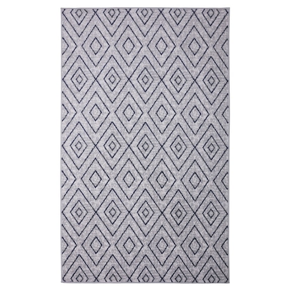 Furnish My Place Indoor Diamond Pattern Area Rug - 5 ft. x 8 ft., Grey, Rug with Geometric Style, Bedroom
