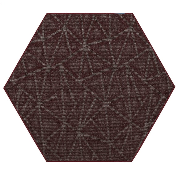 Furnish My Place Indoor Floor Rug - 2 ft. Hexagon, Burgundy, Geometrical Print, Customized Area Rug for Bedrooms, Hallways, Living Rooms