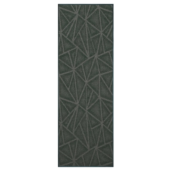 Furnish My Place Indoor Floor Rug - 2 ft. x 30 ft., Green, Geometrical Print, Customized Area Rug for Bedrooms, Hallways, Living Rooms