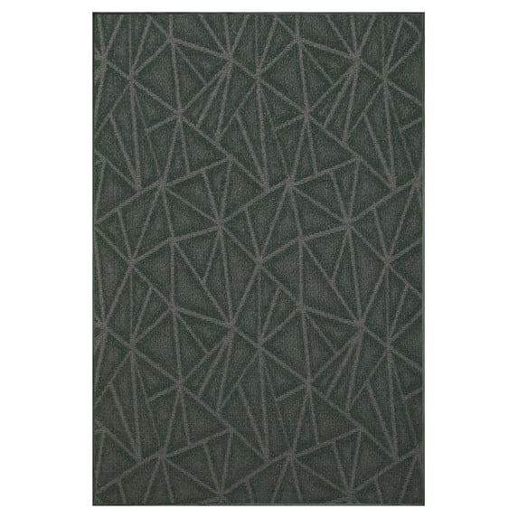 Furnish My Place Indoor Floor Rug - 2 ft. x 4 ft., Green, Geometrical Print, Customized Area Rug for Bedrooms, Hallways, Living Rooms