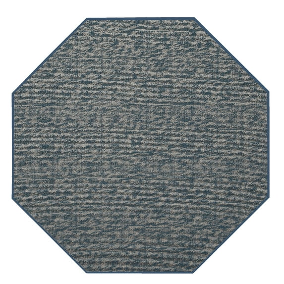 Furnish My Place Indoor Floor Rug - 3 ft. Octagon, Blue, Distressed, Area Rug for Bedrooms, Hallways, Living Rooms