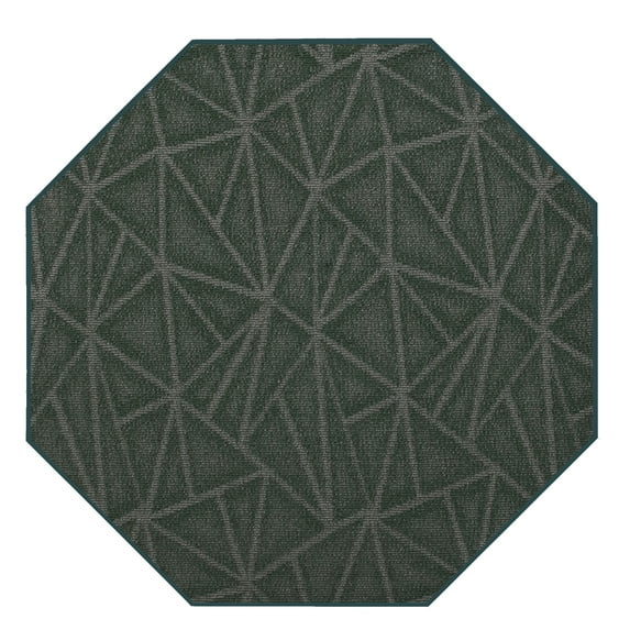 Furnish My Place Indoor Floor Rug - 3 ft. Octagon, Green, Geometrical Print, Customized Area Rug for Bedrooms, Hallways, Living Rooms
