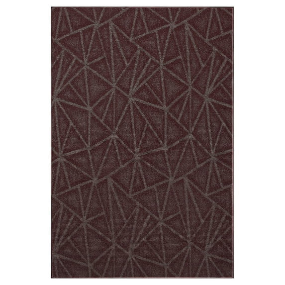 Furnish My Place Indoor Floor Rug - 3 ft. x 4 ft., Burgundy, Geometrical Print, Customized Area Rug for Bedrooms, Hallways, Living Rooms