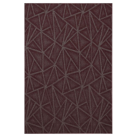 Furnish My Place Indoor Floor Rug - 3 ft. x 5 ft., Burgundy, Geometrical Print, Customized Area Rug for Bedrooms, Hallways, Living Rooms