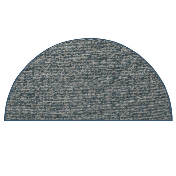 Furnish My Place Indoor Floor Rug - 33" x 66" Half Round, Blue, Distressed, Area Rug for Bedrooms, Hallways, Living Rooms