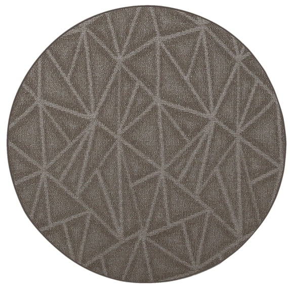 Furnish My Place Indoor Floor Rug - 4 ft. Round, Neutral, Geometrical Print, Customized Area Rug for Bedrooms, Hallways, Living Rooms