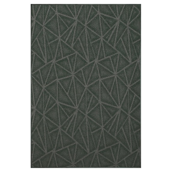 Furnish My Place Indoor Floor Rug - 4 ft. x 5 ft., Green, Geometrical Print, Customized Area Rug for Bedrooms, Hallways, Living Rooms