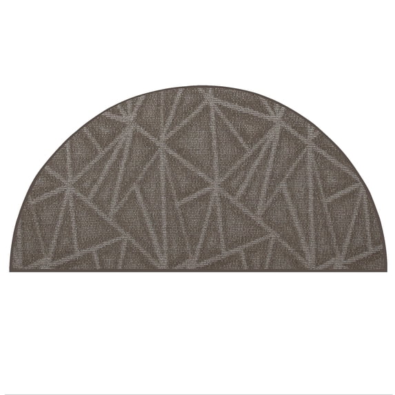 Furnish My Place Indoor Floor Rug - 42" x 84" Half Round, Neutral, Geometrical Print, Customized Area Rug for Bedrooms, Hallways, Living Rooms