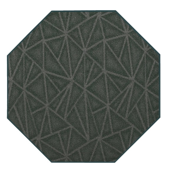 Furnish My Place Indoor Floor Rug - 5 ft. Octagon, Green, Geometrical Print, Customized Area Rug for Bedrooms, Hallways, Living Rooms