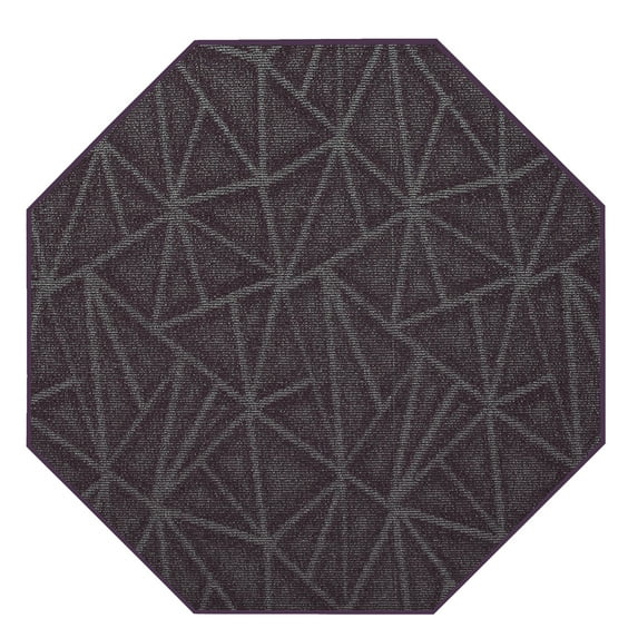 Furnish My Place Indoor Floor Rug - 5 ft. Octagon, Purple, Geometrical Print, Customized Area Rug for Bedrooms, Hallways, Living Rooms