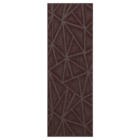 Furnish My Place Indoor Floor Rug - 5 ft. x 10 ft., Burgundy, Geometrical Print, Customized Area Rug for Bedrooms, Hallways, Living Rooms