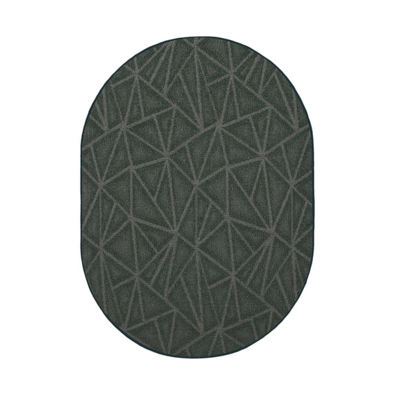 Furnish My Place Indoor Floor Rug - 5 ft. x 8 ft. Oval, Green, Geometrical Print, Customized Area Rug for Bedrooms, Hallways, Living Rooms