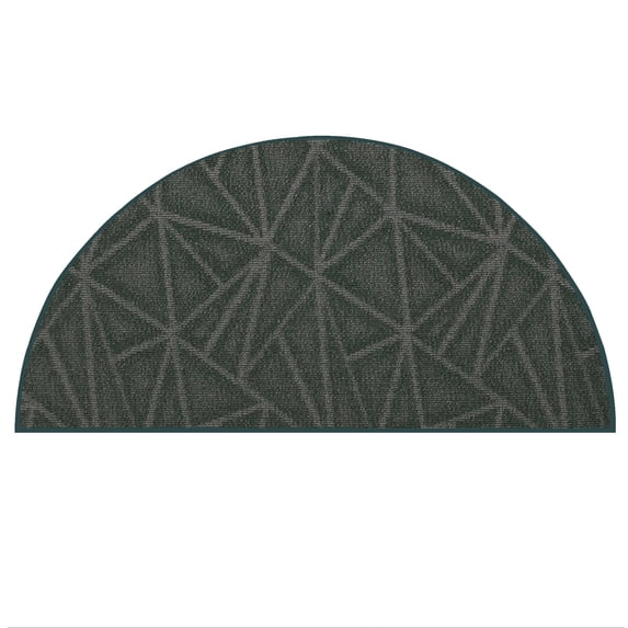 Furnish My Place Indoor Floor Rug - 54" x 108" Half Round, Green, Geometrical Print, Customized Area Rug for Bedrooms, Hallways, Living Rooms