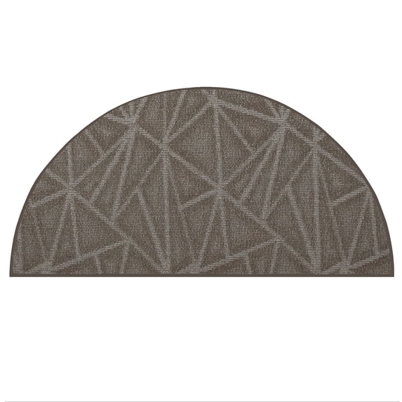 Furnish My Place Indoor Floor Rug - 54" x 108" Half Round, Neutral, Geometrical Print, Customized Area Rug for Bedrooms, Hallways, Living Rooms