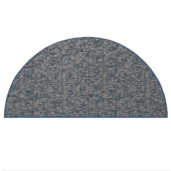 Furnish My Place Indoor Floor Rug - 66" x 132" Half Round, Blue, Distressed, Area Rug for Bedrooms, Hallways, Living Rooms