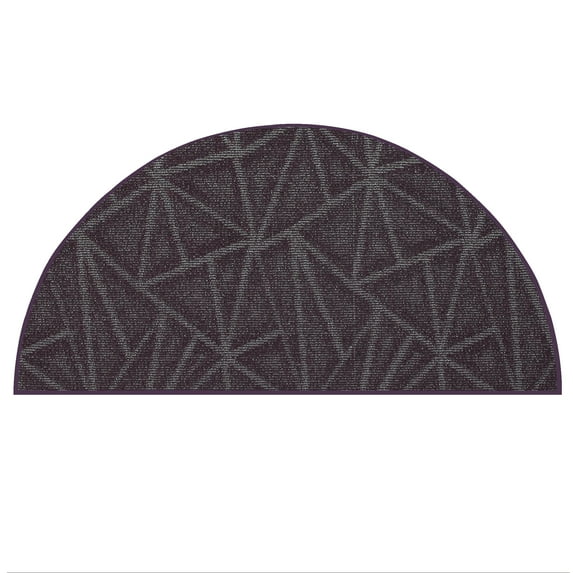 Furnish My Place Indoor Floor Rug - 66" x 132" Half Round, Purple, Geometrical Print, Customized Area Rug for Bedrooms, Hallways, Living Rooms