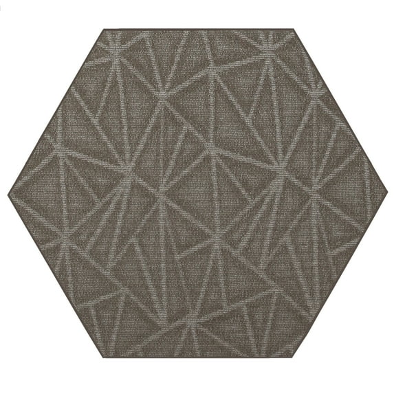 Furnish My Place Indoor Floor Rug - 7 ft. Hexagon, Neutral, Geometrical Print, Customized Area Rug for Bedrooms, Hallways, Living Rooms