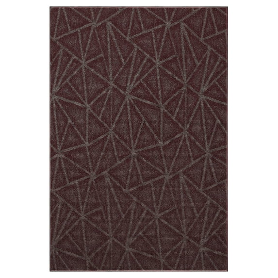 Furnish My Place Indoor Floor Rug - 7 ft. x 12 ft., Burgundy, Geometrical Print, Customized Area Rug for Bedrooms, Hallways, Living Rooms