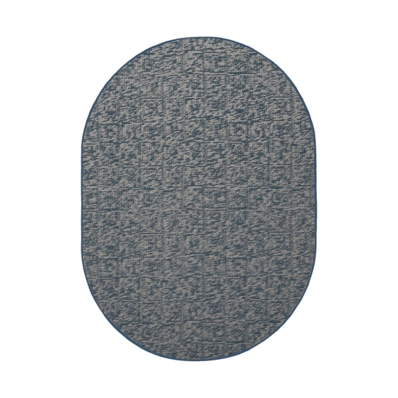 Furnish My Place Indoor Floor Rug - 7 ft. x 9 ft. Oval, Blue, Distressed, Area Rug for Bedrooms, Hallways, Living Rooms